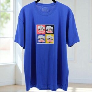 Paul Frank Bright Blue Artsy Basic Tee Comfort Relaxation Weekend Men’s Size L